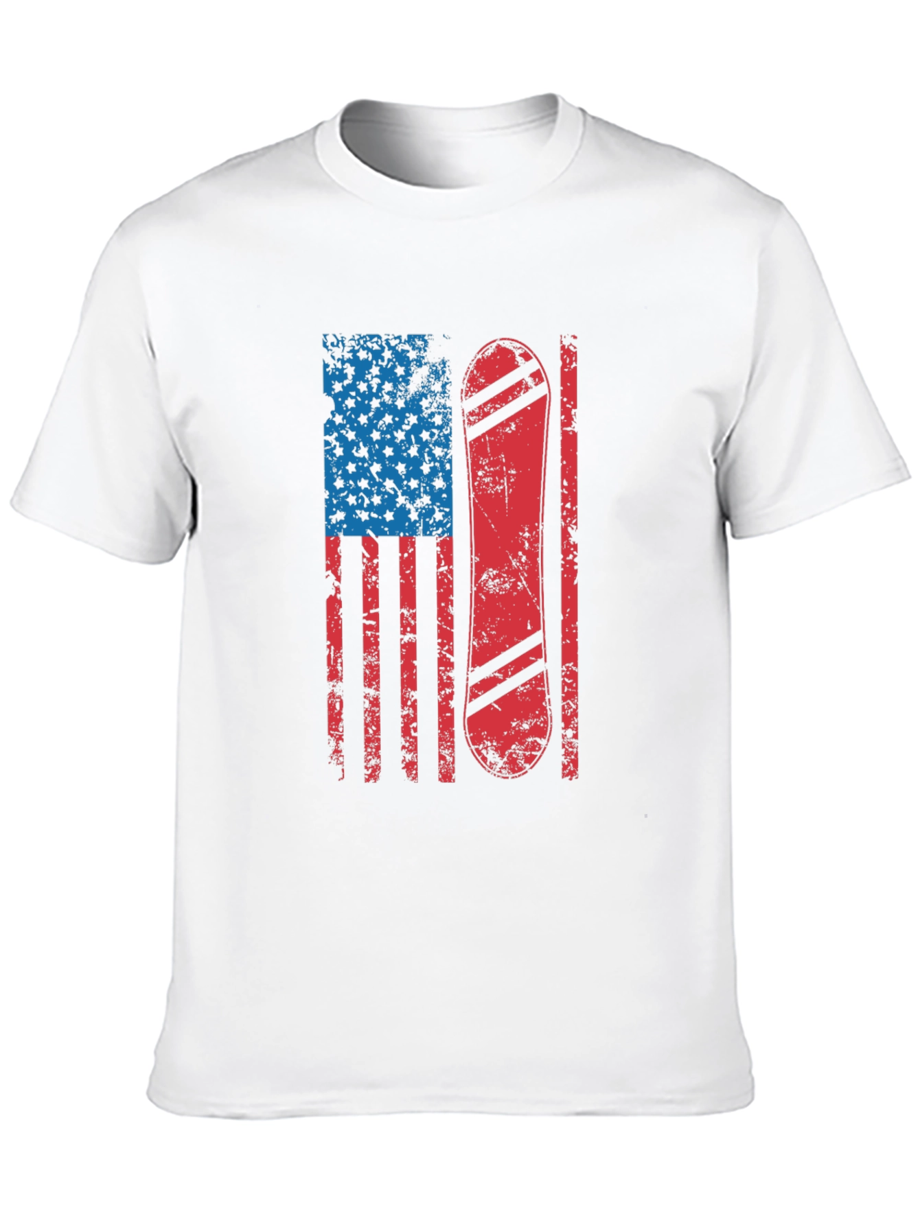 Camiseta Hombre Diseño Bandera USA Snowboard