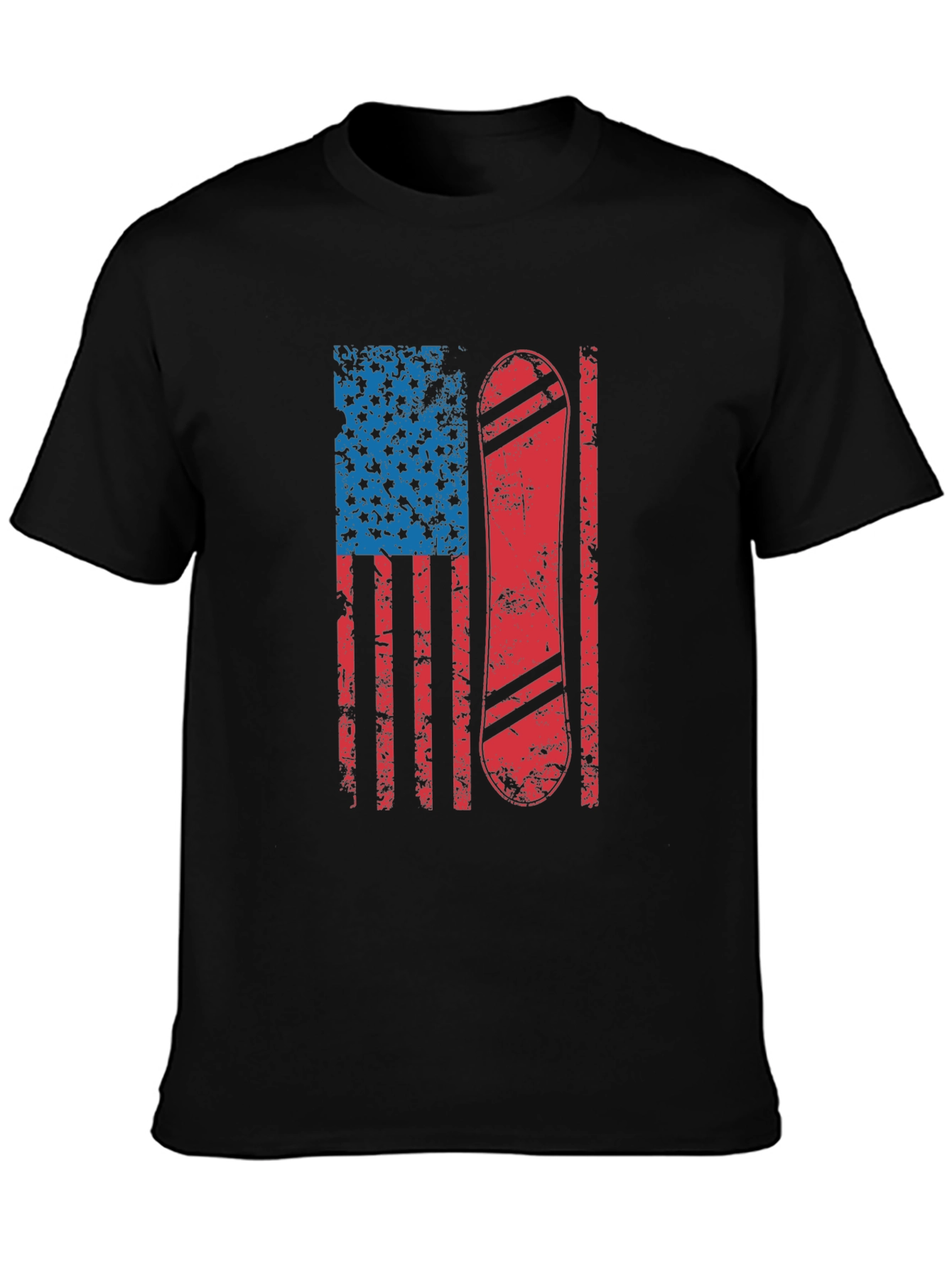 Camiseta Hombre Diseño Bandera USA Snowboard