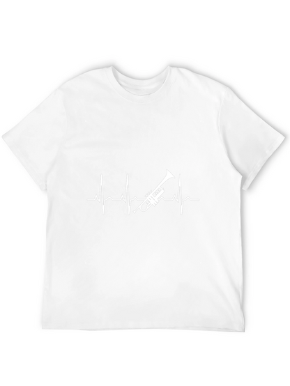 Camiseta Negra con Diseño de Latido y Trompeta