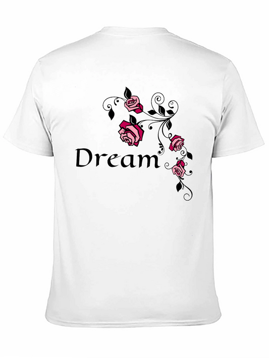 Camiseta Negra Dream con Rosas Rosadas