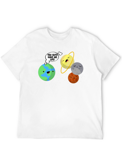 Camiseta Negra con Diseño de Planetas Graciosos