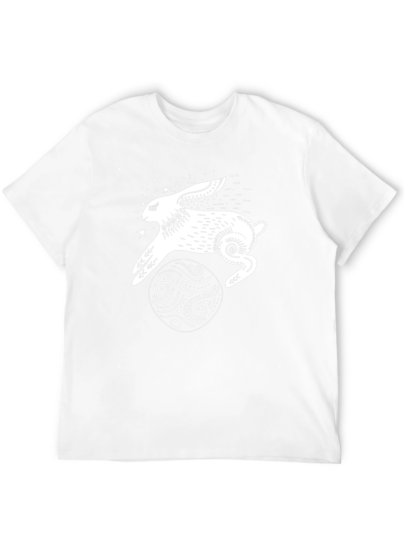 Camiseta Negra Conejo Lunar Estampado