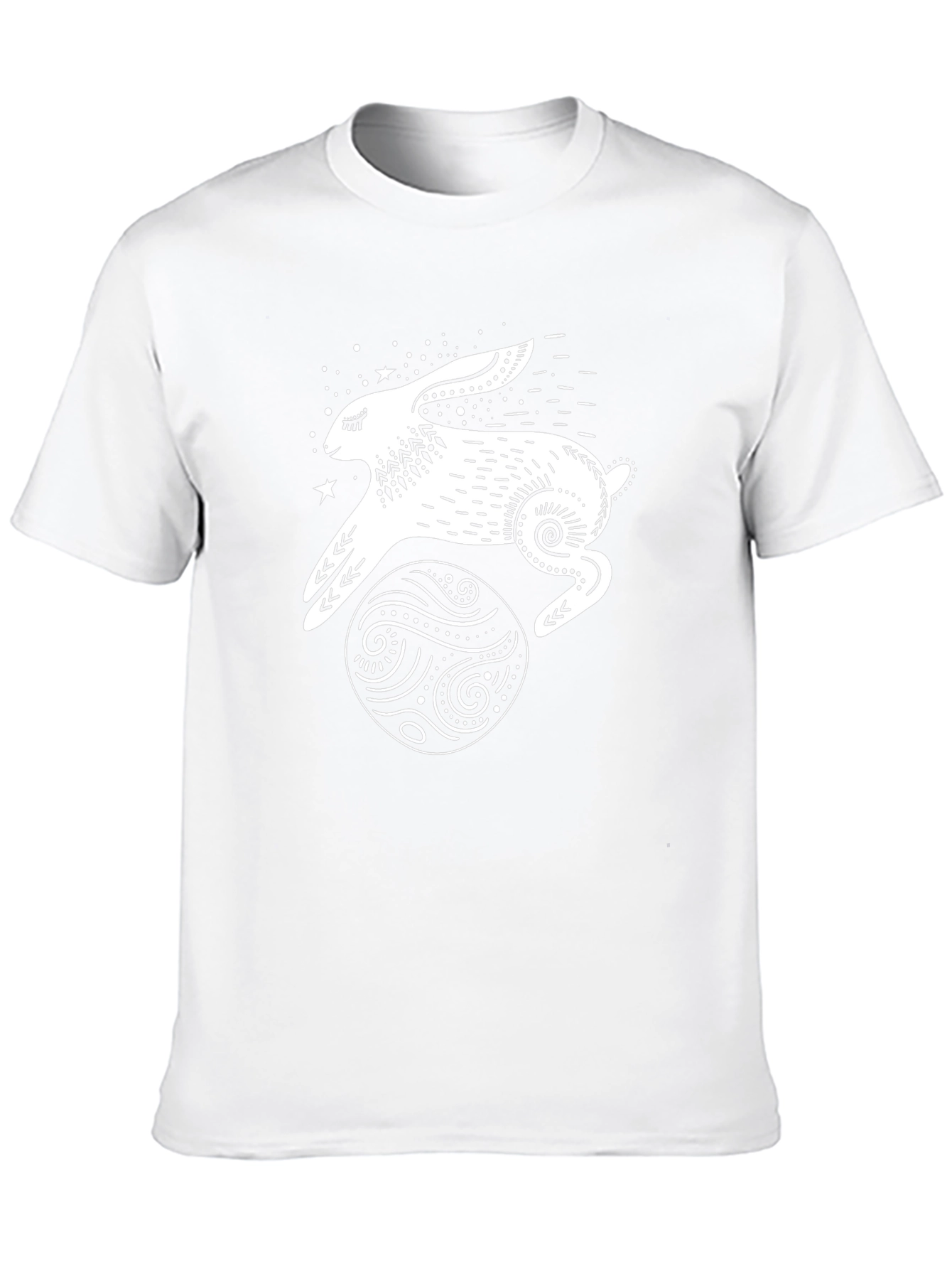 Camiseta Negra Conejo Lunar Estampado