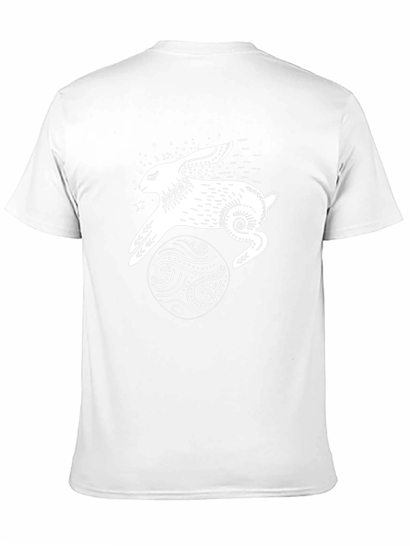 Camiseta Negra Conejo Lunar Estampado