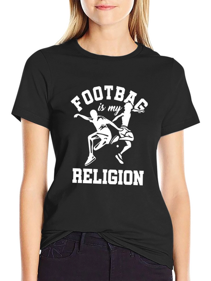 Camiseta Negra Fútbol es mi Religión para Hombre