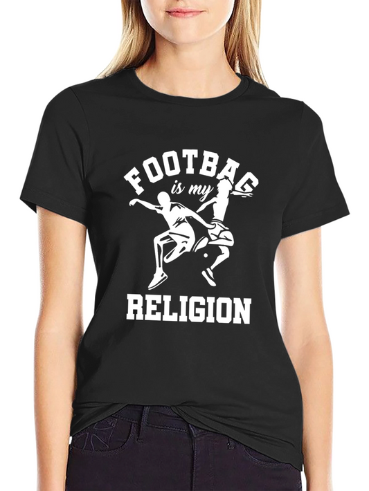 Camiseta Negra Fútbol es mi Religión para Hombre