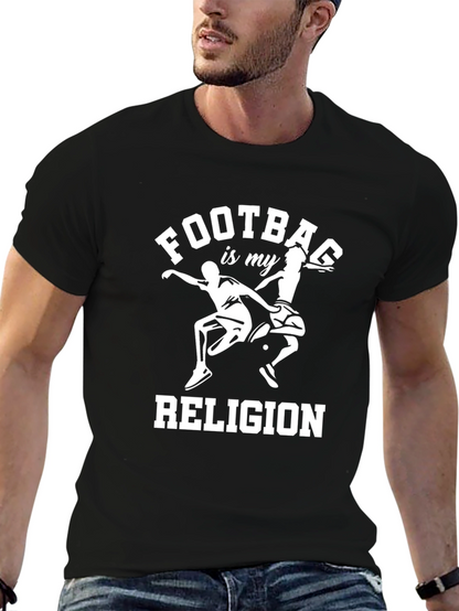 Camiseta Negra Fútbol es mi Religión para Hombre