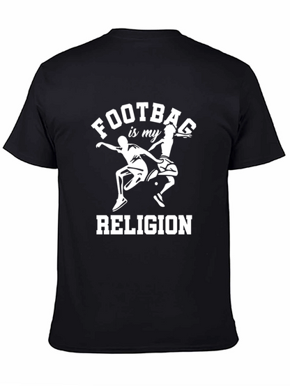 Camiseta Negra Fútbol es mi Religión para Hombre