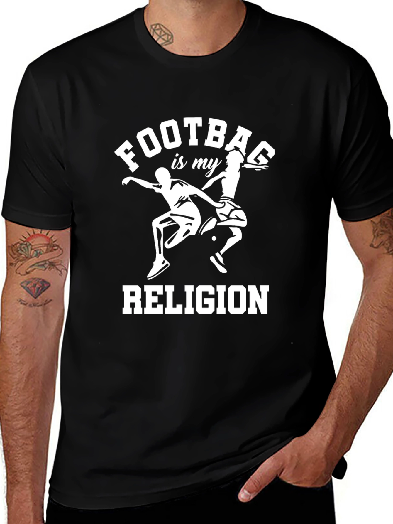Camiseta Negra Fútbol es mi Religión para Hombre