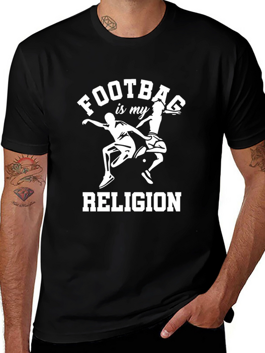 Camiseta Negra Fútbol es mi Religión para Hombre