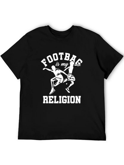 Camiseta Negra Fútbol es mi Religión para Hombre
