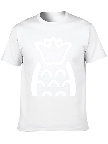 Camiseta Negra con Diseño de Piña Blanca