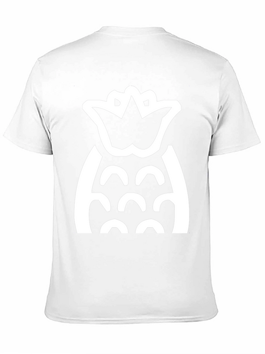 Camiseta Negra con Diseño de Piña Blanca