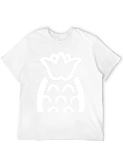 Camiseta Negra con Diseño de Piña Blanca