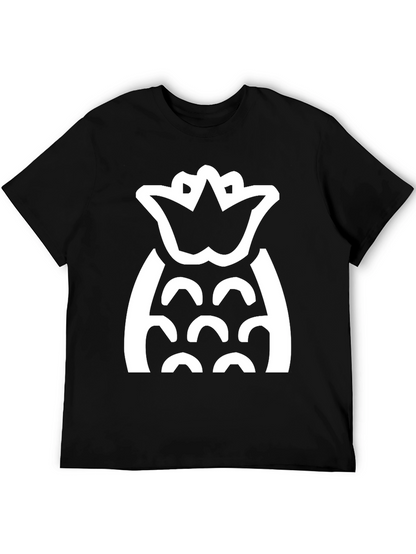 Camiseta Negra con Diseño de Piña Blanca