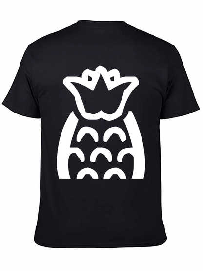 Camiseta Negra con Diseño de Piña Blanca