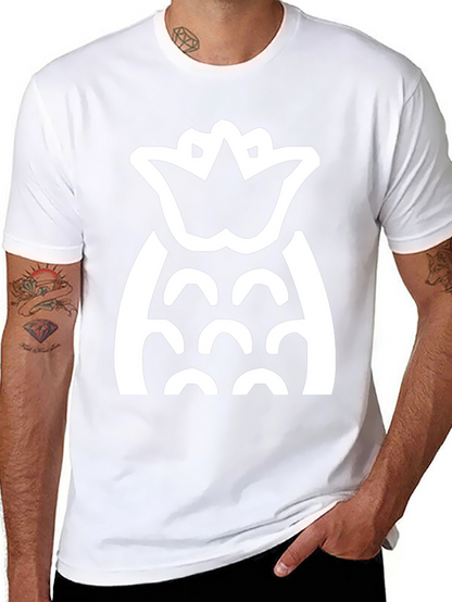 Camiseta Negra con Diseño de Piña Blanca
