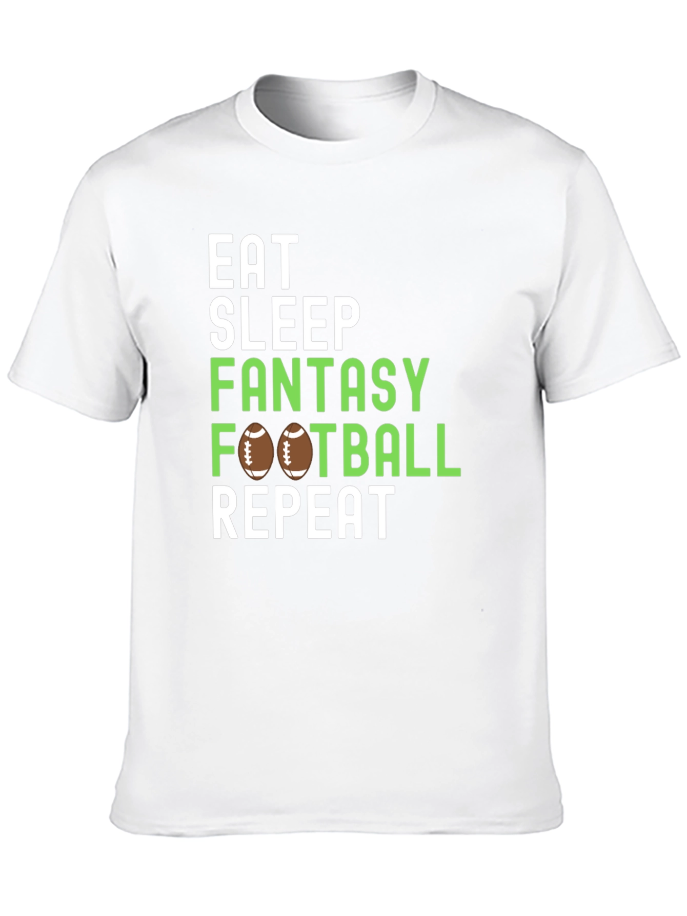 Camiseta Negra: Come Duerme Fantasy Football Repite