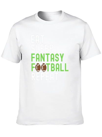 Camiseta Negra: Come Duerme Fantasy Football Repite