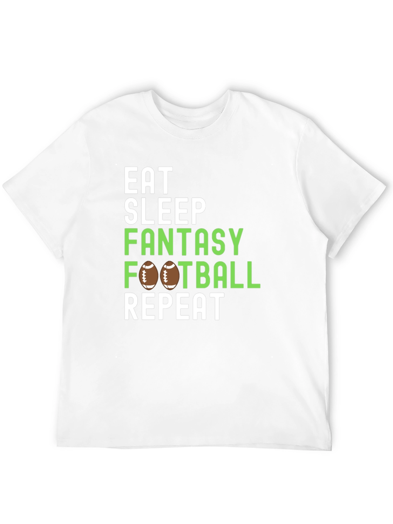 Camiseta Negra: Come Duerme Fantasy Football Repite