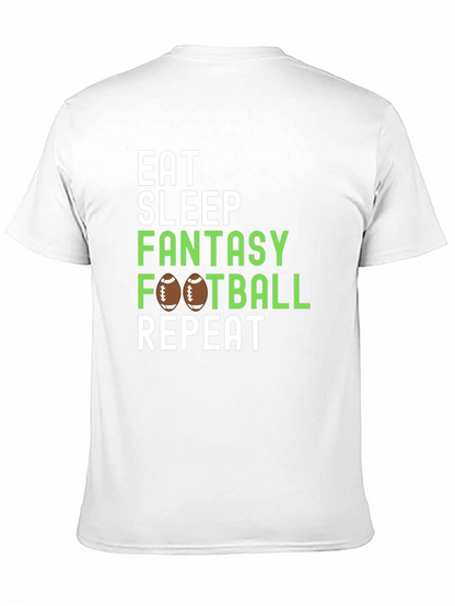 Camiseta Negra: Come Duerme Fantasy Football Repite