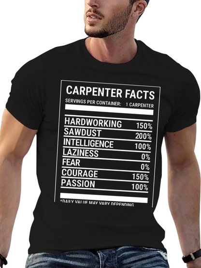 Camiseta Negra Carpenter Facts Divertida