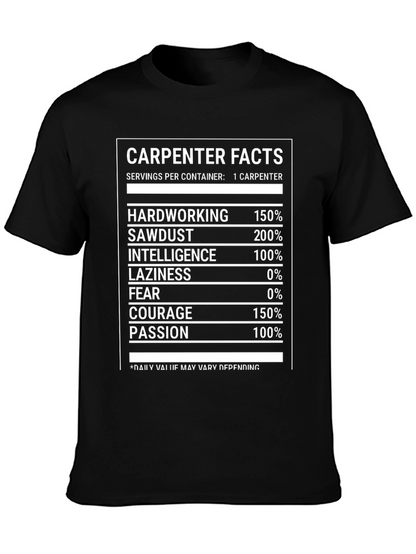 Camiseta Negra Carpenter Facts Divertida