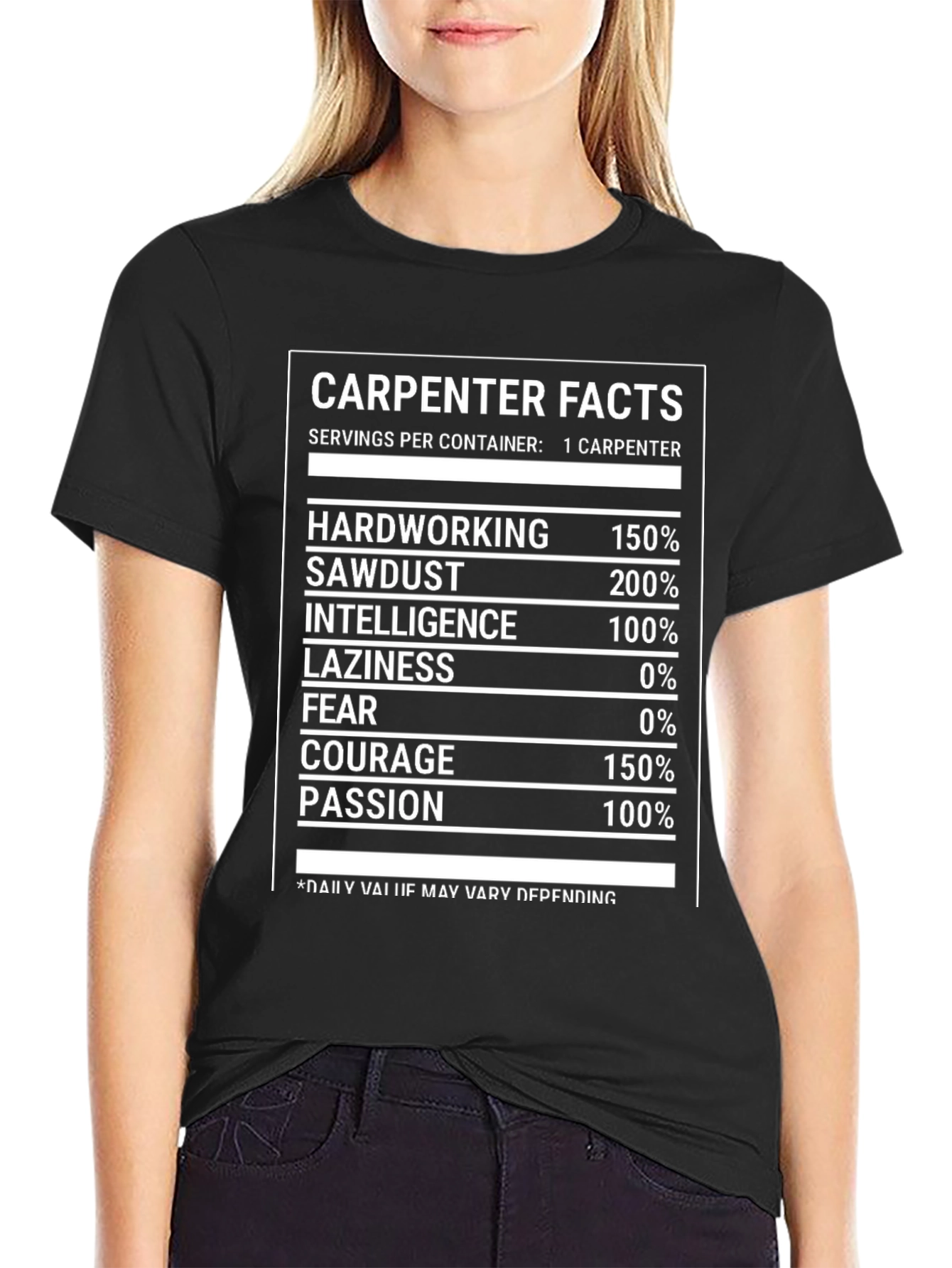 Camiseta Negra Carpenter Facts Divertida