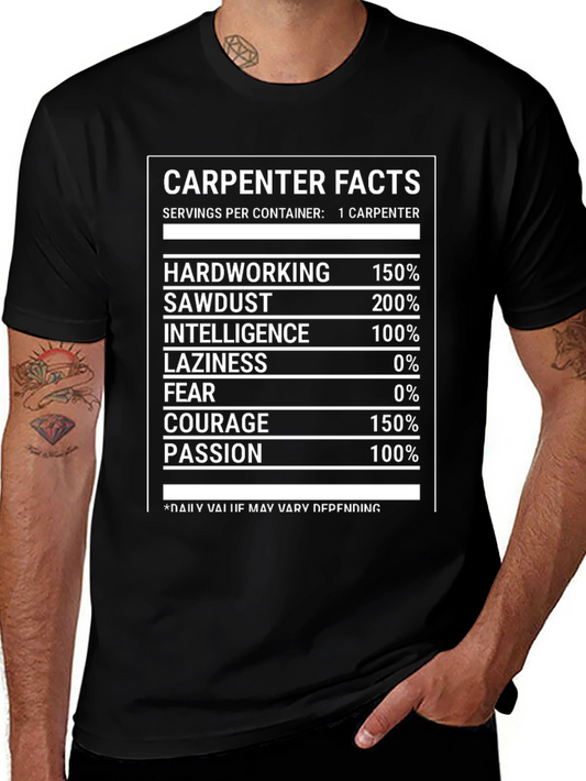 Camiseta Negra Carpenter Facts Divertida