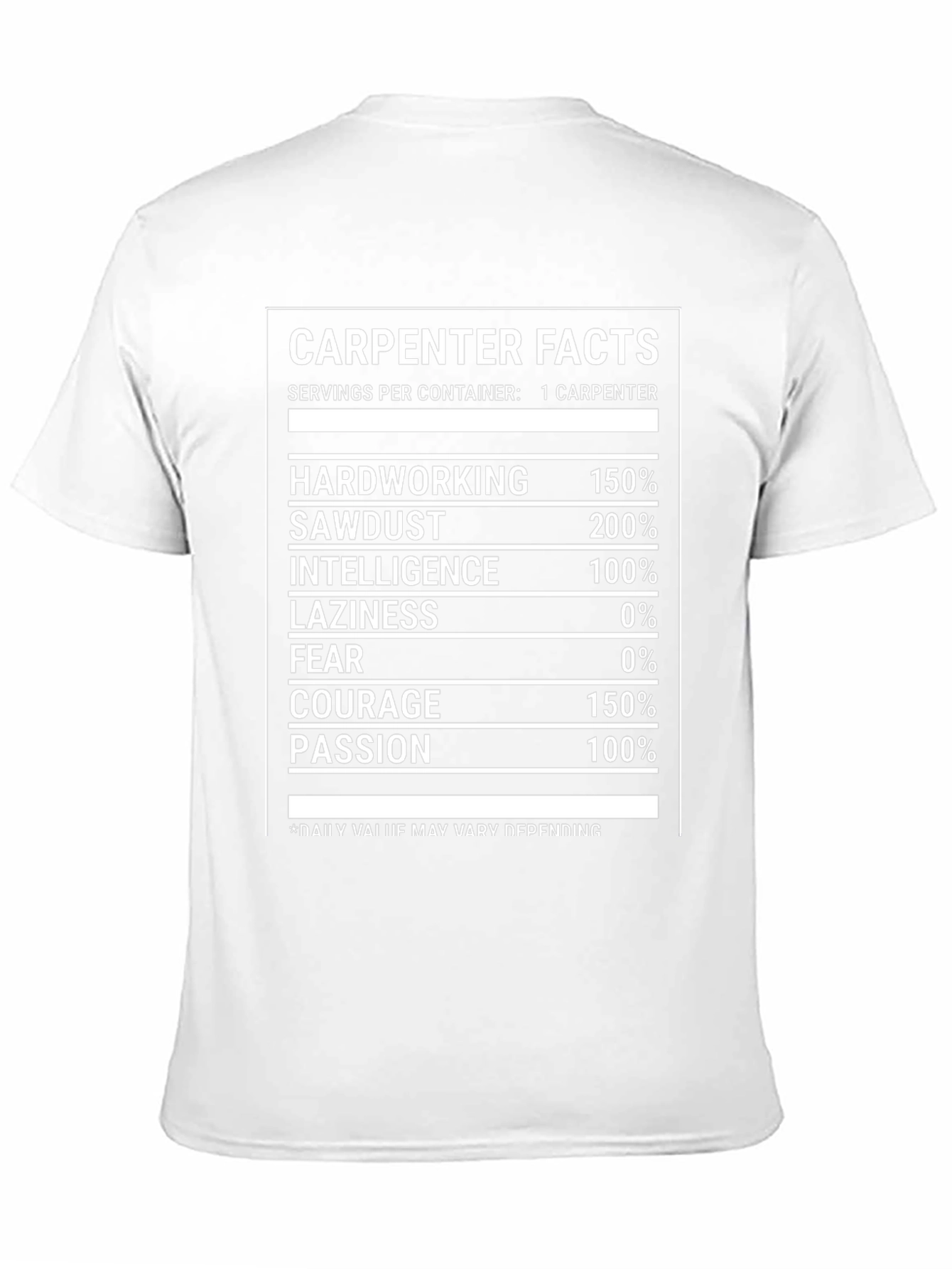 Camiseta Negra Carpenter Facts Divertida