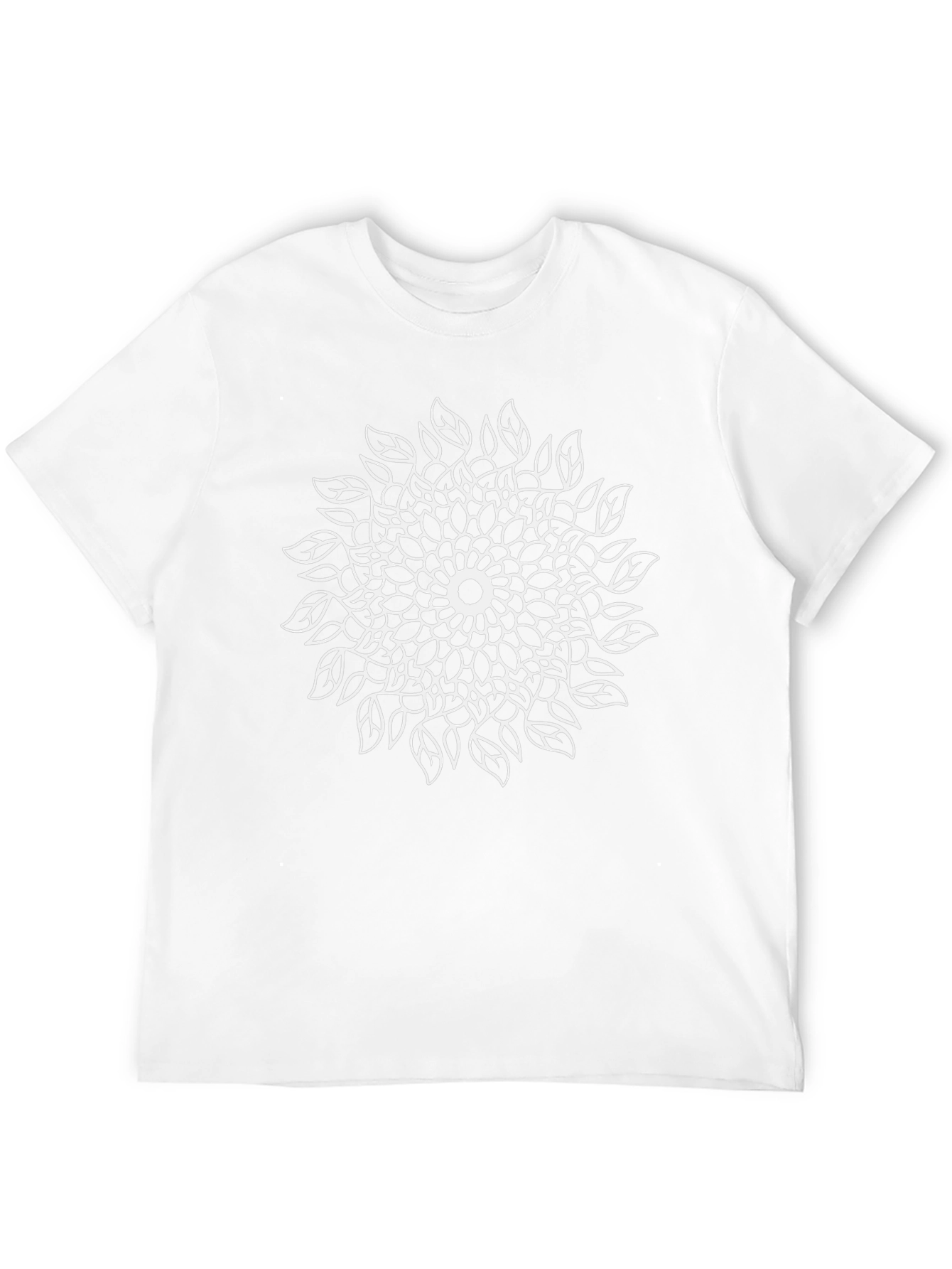 Camiseta Negra Mandala Floral Diseño Moderno