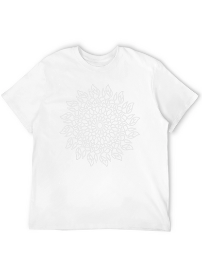 Camiseta Negra Mandala Floral Diseño Moderno
