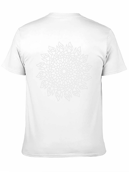 Camiseta Negra Mandala Floral Diseño Moderno