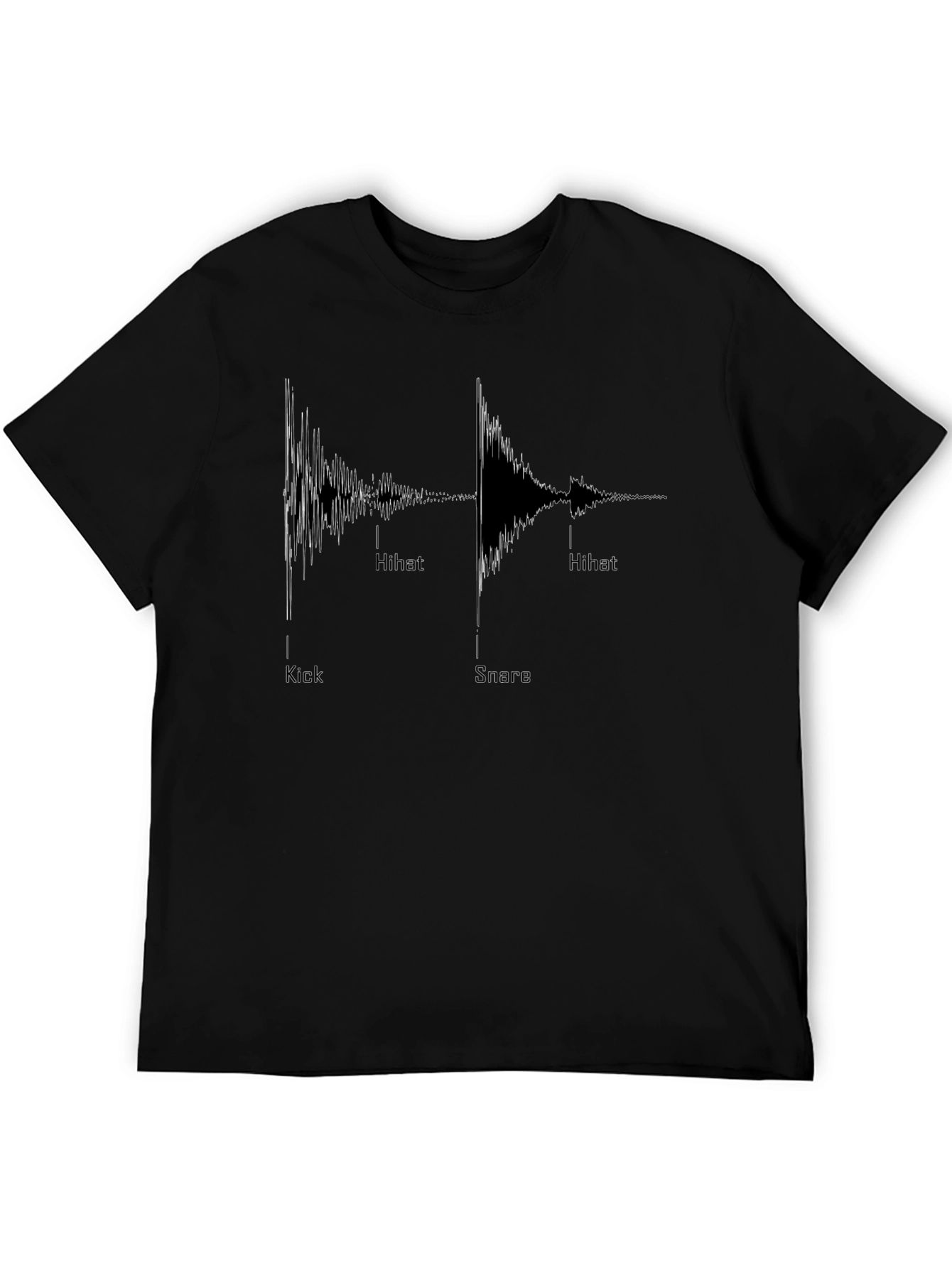 Camiseta Negra Ritmos Musicales