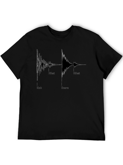 Camiseta Negra Ritmos Musicales