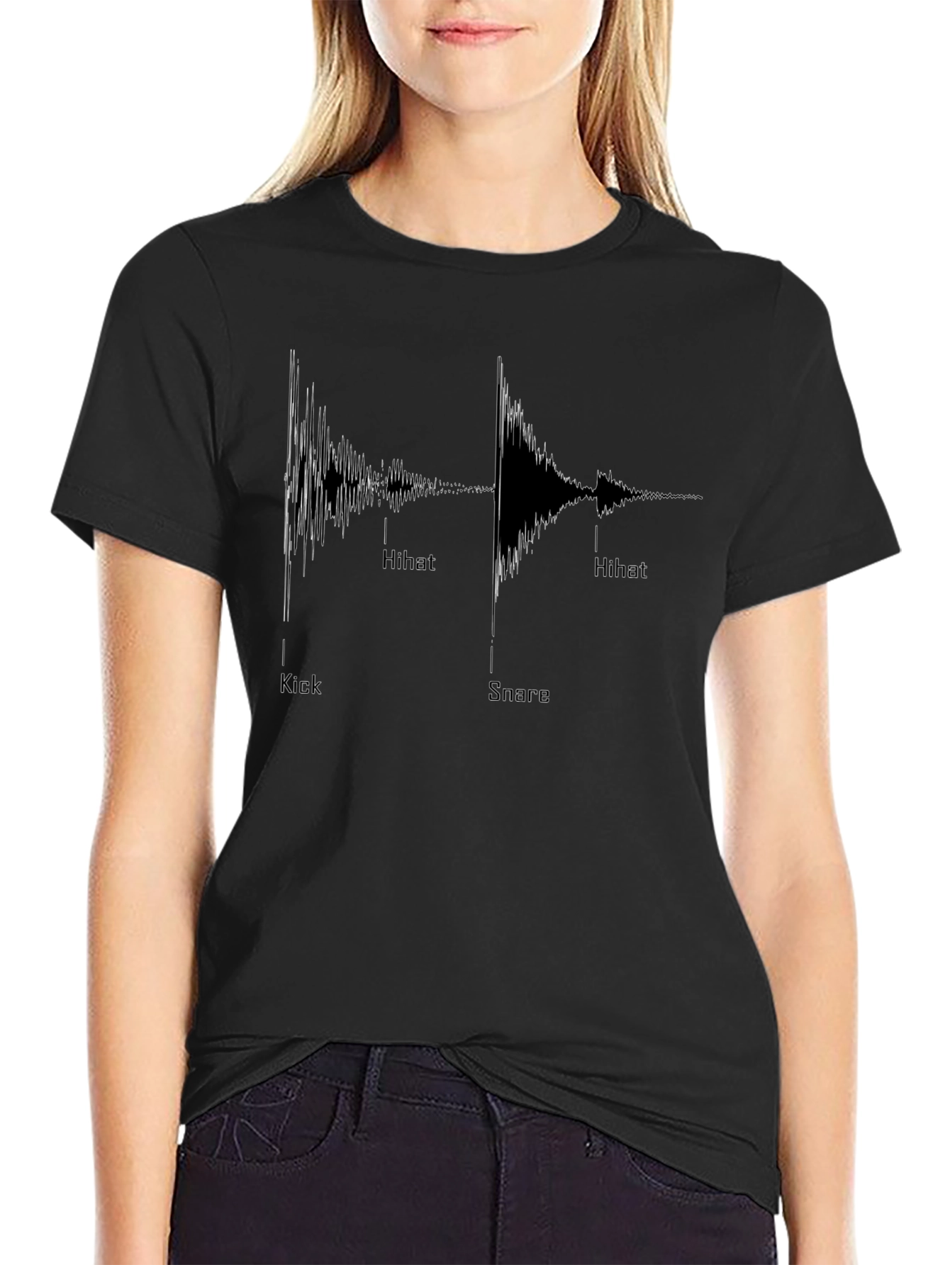 Camiseta Negra Ritmos Musicales