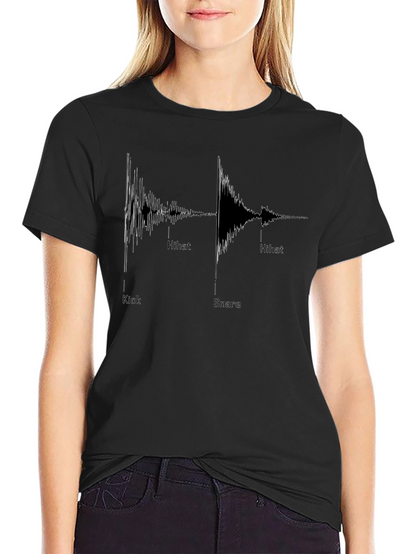 Camiseta Negra Ritmos Musicales