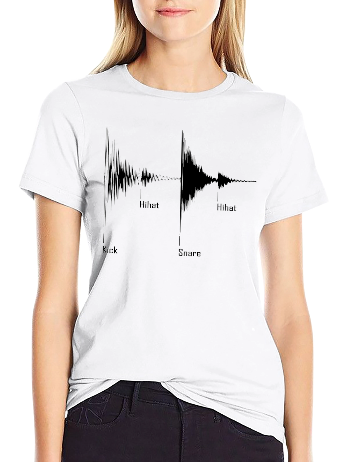Camiseta Negra Ritmos Musicales