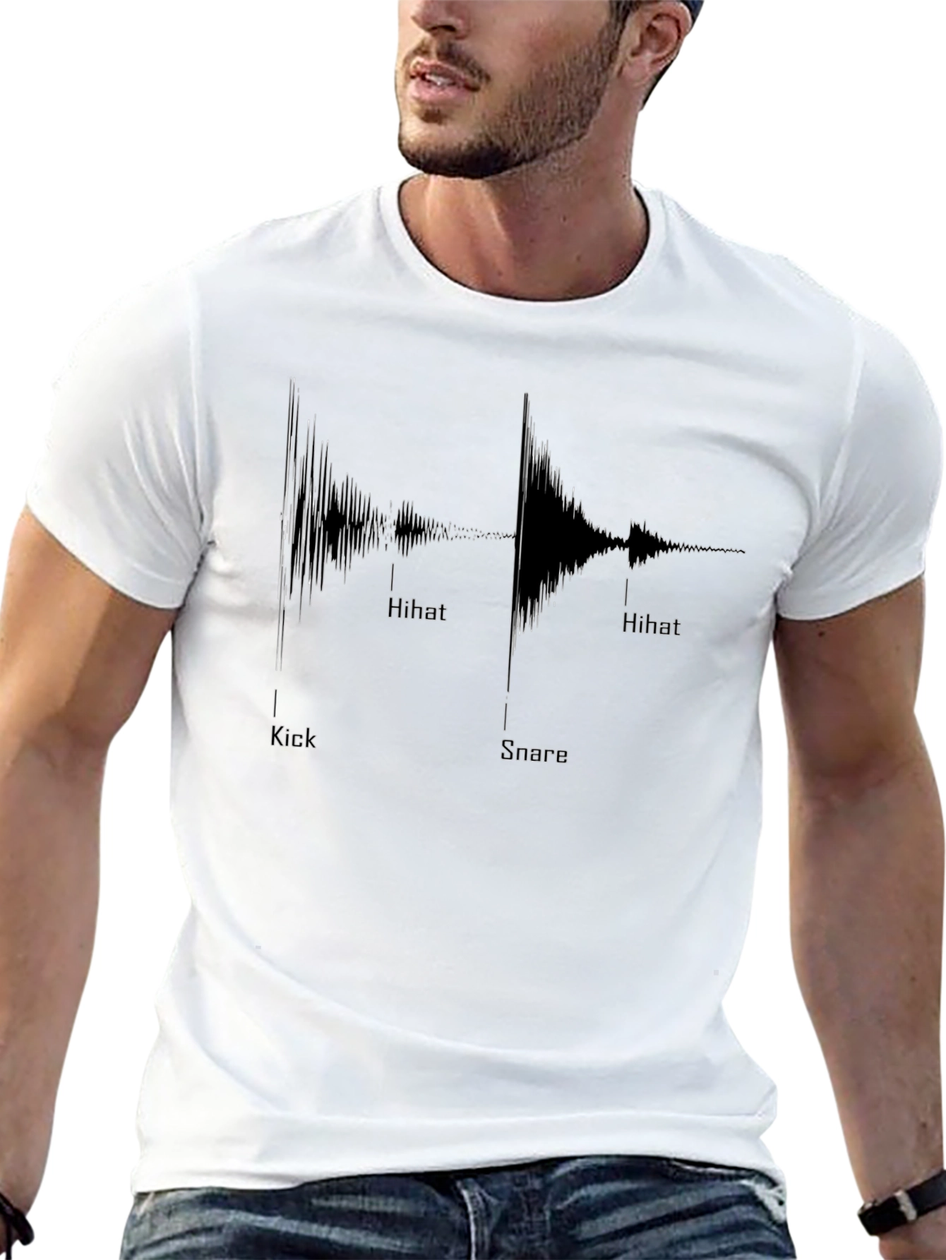 Camiseta Negra Ritmos Musicales