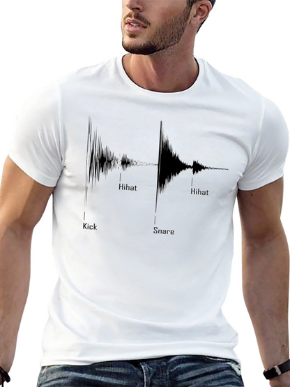 Camiseta Negra Ritmos Musicales