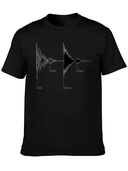 Camiseta Negra Ritmos Musicales