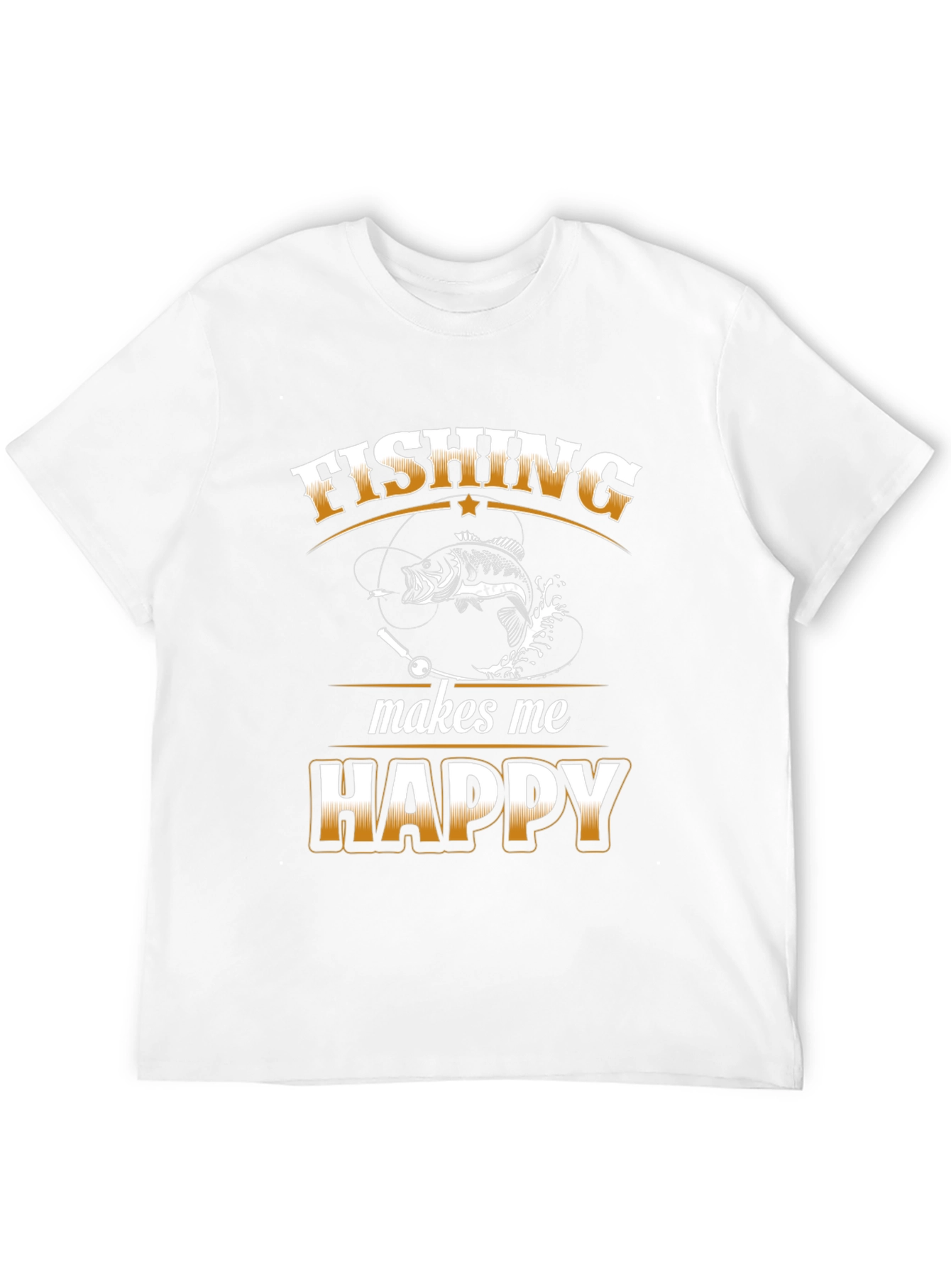 Camiseta Negra Fishing Makes Me Happy