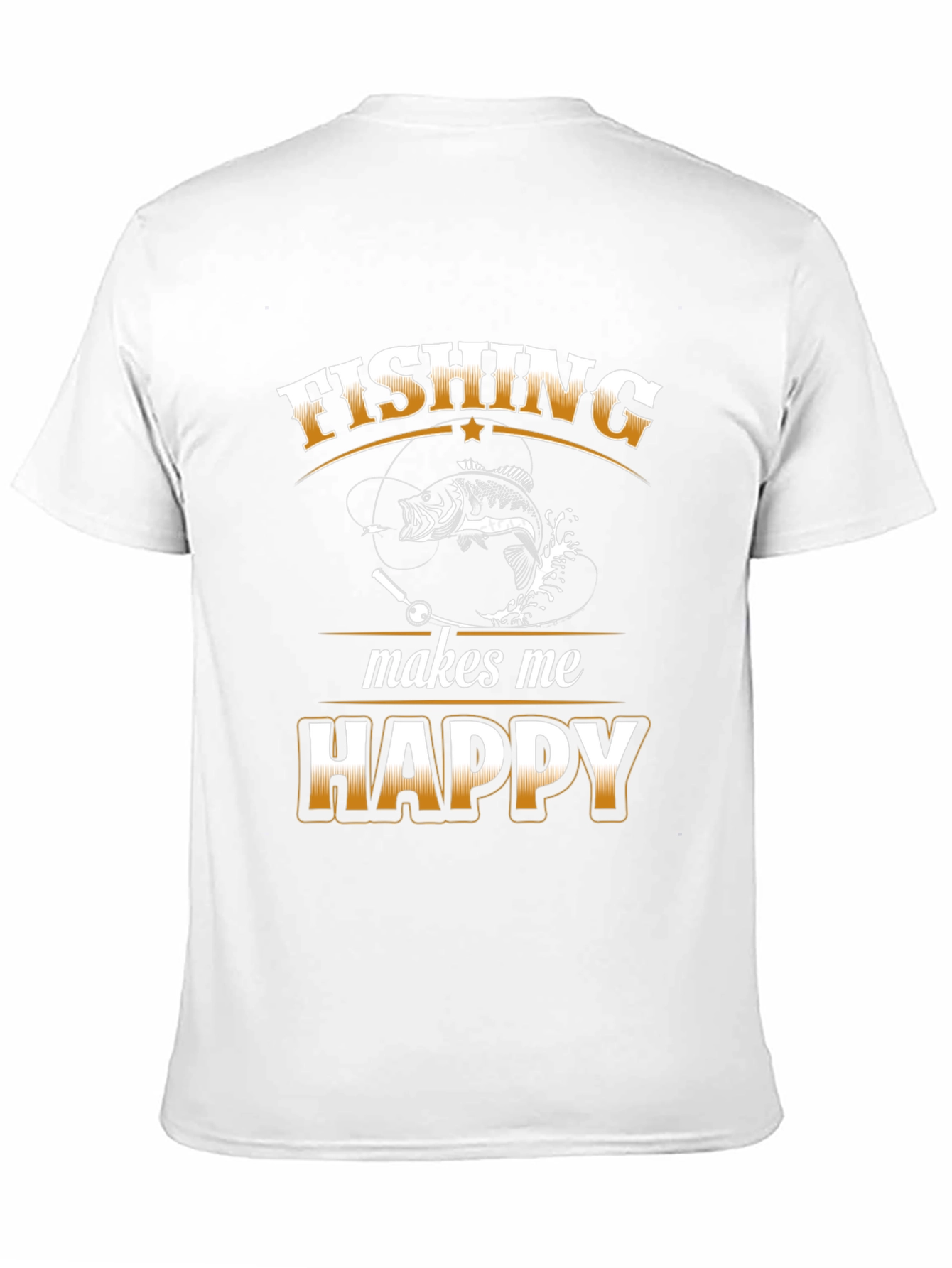 Camiseta Negra Fishing Makes Me Happy