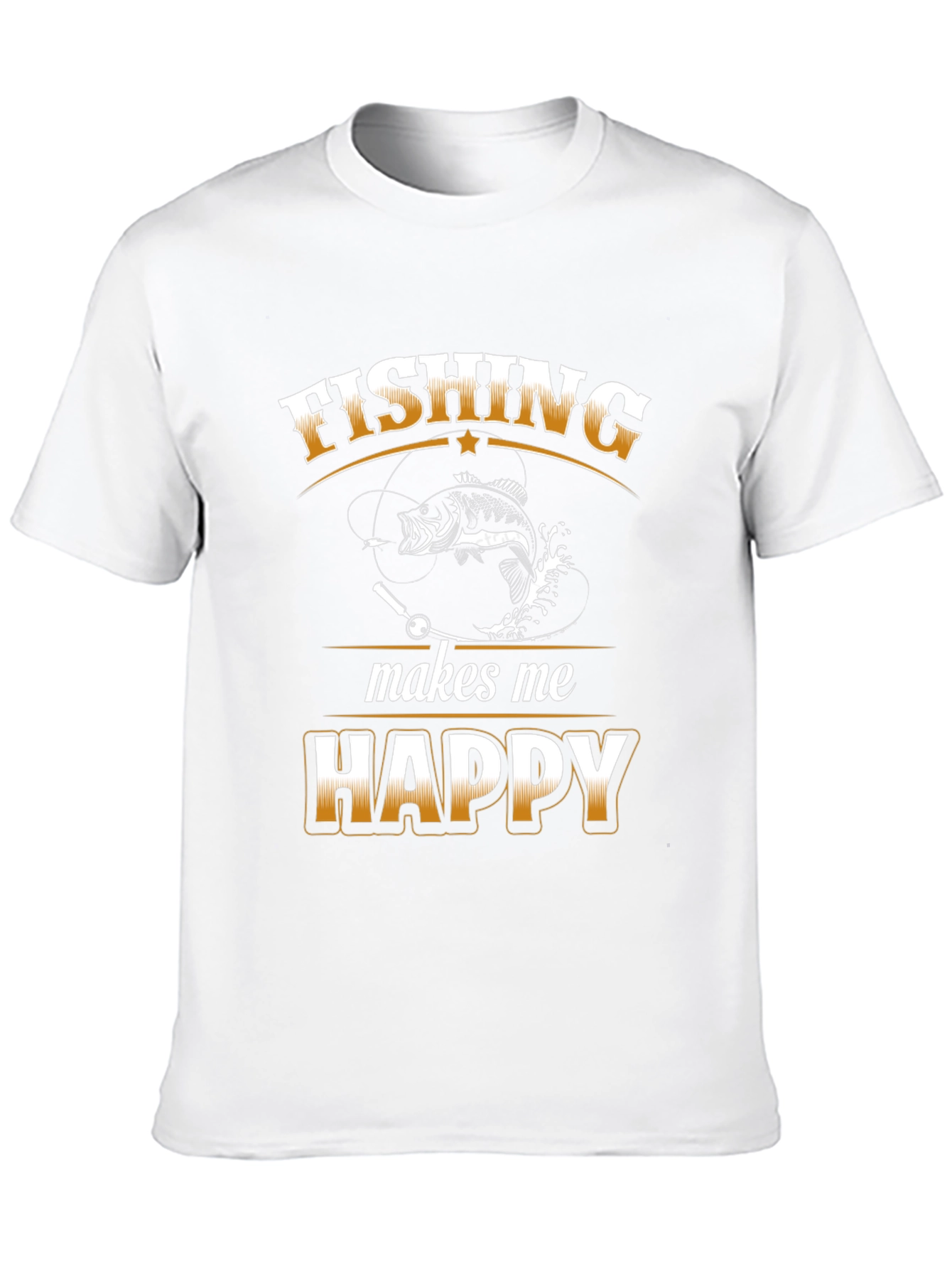 Camiseta Negra Fishing Makes Me Happy