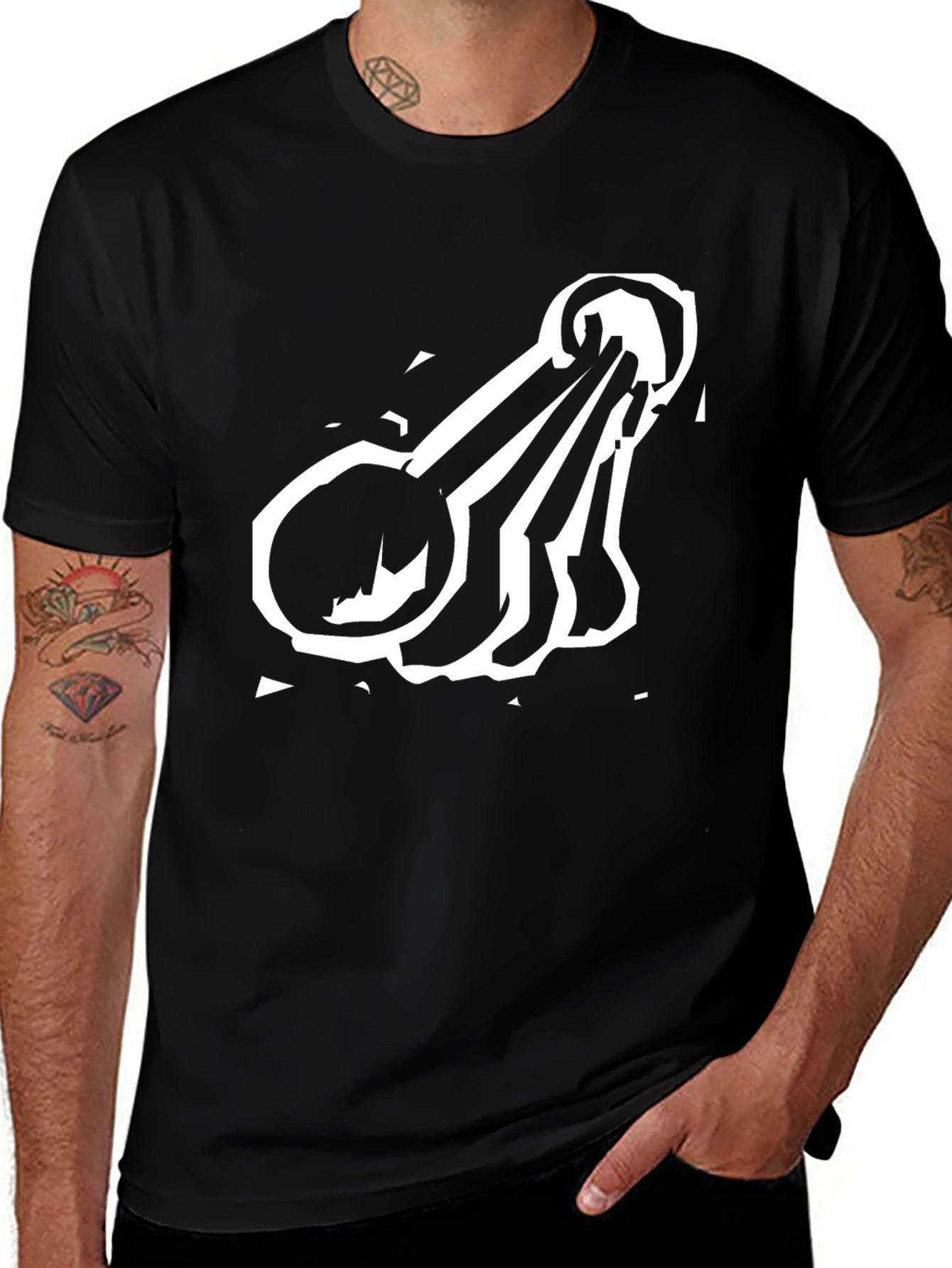 Camiseta Negra con Diseño de Cucharas Medidoras