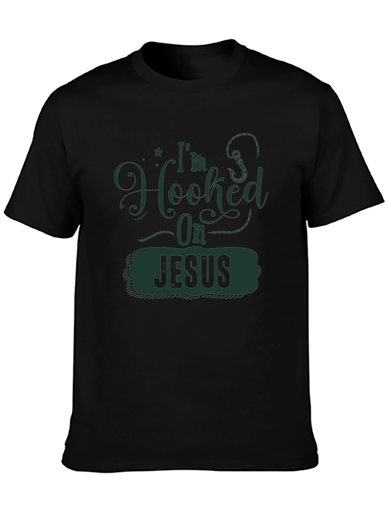 Camiseta Negra Enganchado a Jesús