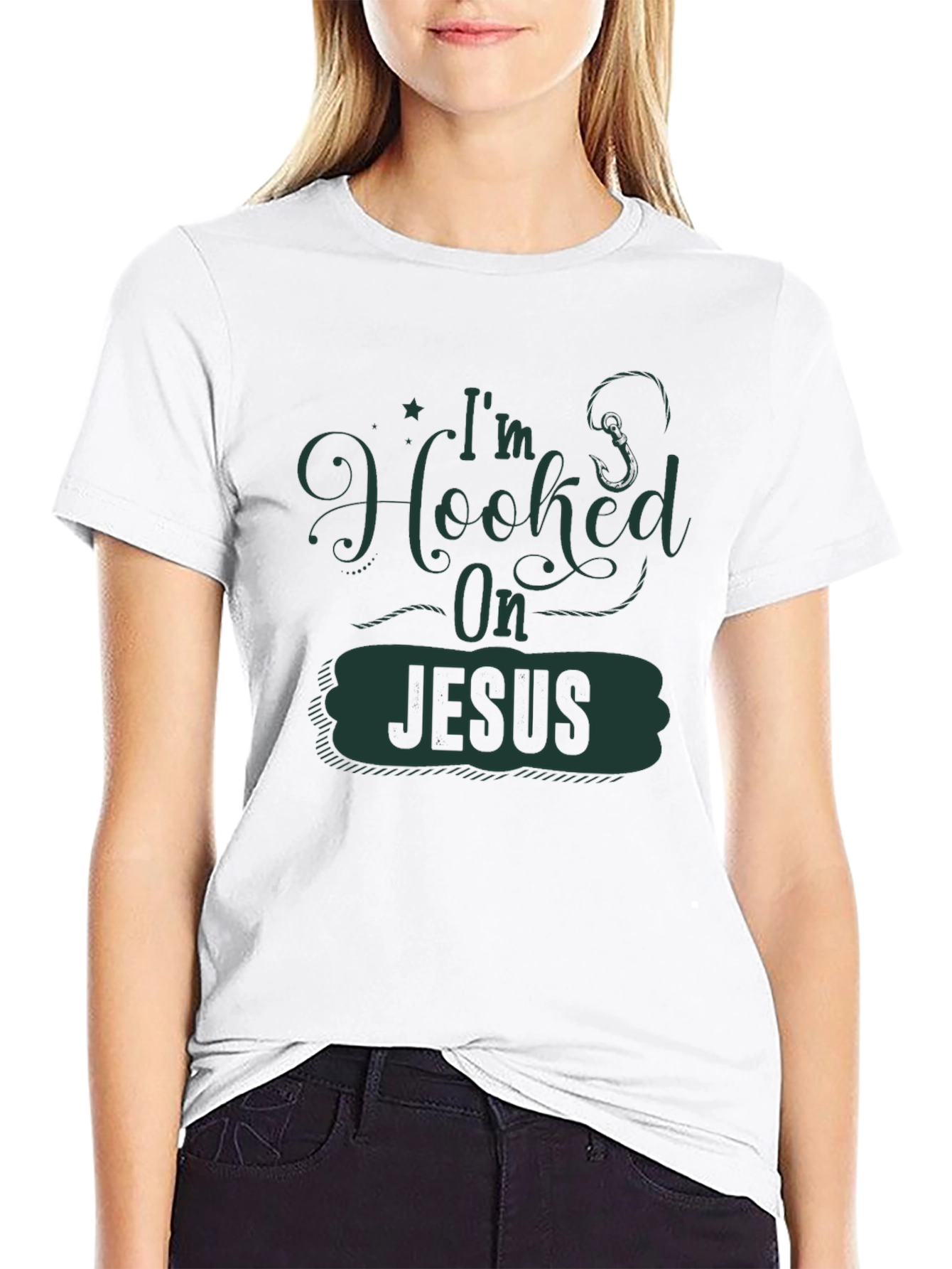 Camiseta Negra Enganchado a Jesús