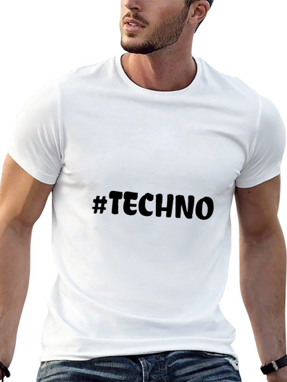 Camiseta Negra #TECHNO para Hombre