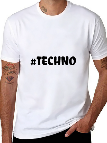 Camiseta Negra #TECHNO para Hombre