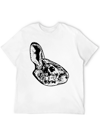 Camiseta Negra Conejo Casual Hombre